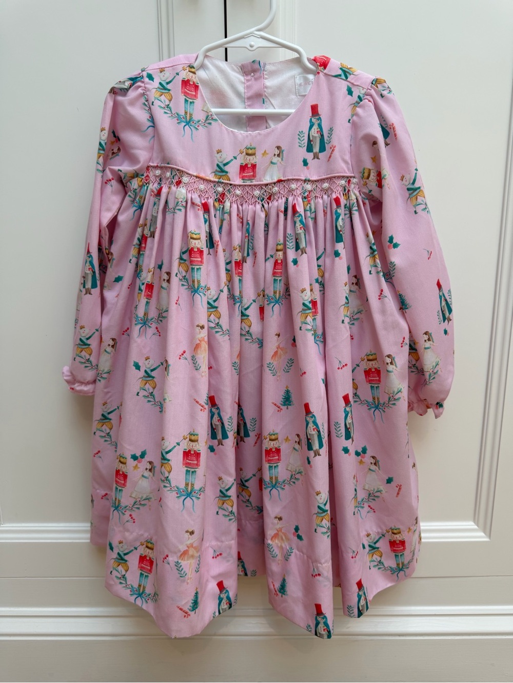 Cecil & Lou Girls Size 5 Pink Nutcracker Ballet Smocked Christmas Dress Lined